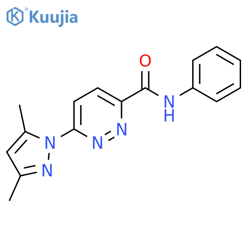 6-(3,5-dimethyl-1H-pyrazol-1-yl)-N-phenylpyridazine-3-carboxamide structure