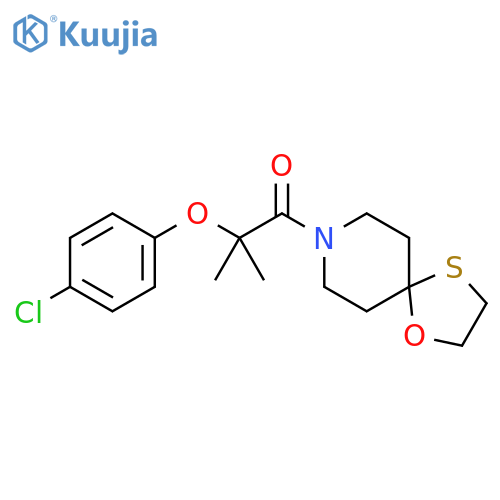 2-(4-chlorophenoxy)-2-methyl-1-{1-oxa-4-thia-8-azaspiro4.5decan-8-yl}propan-1-one structure