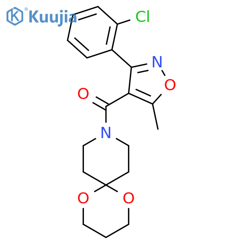 9-3-(2-chlorophenyl)-5-methyl-1,2-oxazole-4-carbonyl-1,5-dioxa-9-azaspiro5.5undecane structure