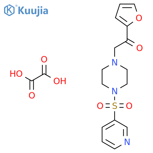 1-(furan-2-yl)-2-[4-(pyridine-3-sulfonyl)piperazin-1-yl]ethan-1-one; oxalic acid structure