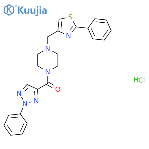 1-(2-phenyl-1,3-thiazol-4-yl)methyl-4-(2-phenyl-2H-1,2,3-triazole-4-carbonyl)piperazine hydrochloride structure