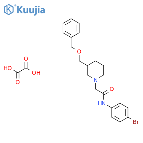 2-{3-(benzyloxy)methylpiperidin-1-yl}-N-(4-bromophenyl)acetamide; oxalic acid structure