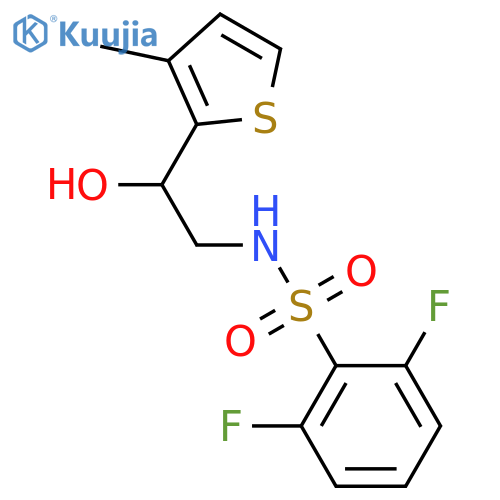2,6-difluoro-N-2-hydroxy-2-(3-methylthiophen-2-yl)ethylbenzene-1-sulfonamide structure