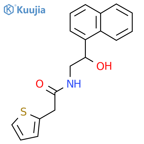 N-2-hydroxy-2-(naphthalen-1-yl)ethyl-2-(thiophen-2-yl)acetamide structure