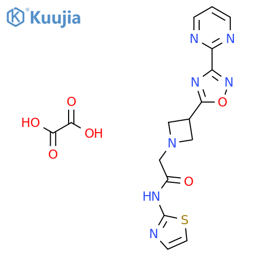 2-{3-3-(pyrimidin-2-yl)-1,2,4-oxadiazol-5-ylazetidin-1-yl}-N-(1,3-thiazol-2-yl)acetamide; oxalic acid structure