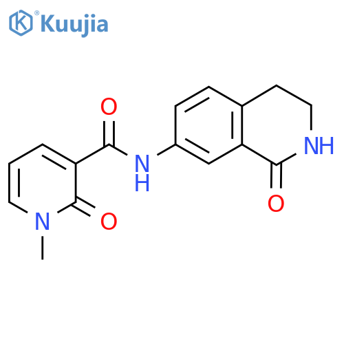 1-methyl-2-oxo-N-(1-oxo-1,2,3,4-tetrahydroisoquinolin-7-yl)-1,2-dihydropyridine-3-carboxamide structure