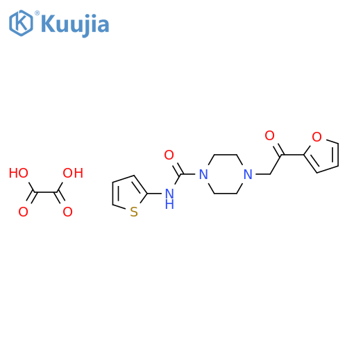 4-[2-(furan-2-yl)-2-oxoethyl]-N-(thiophen-2-yl)piperazine-1-carboxamide; oxalic acid structure