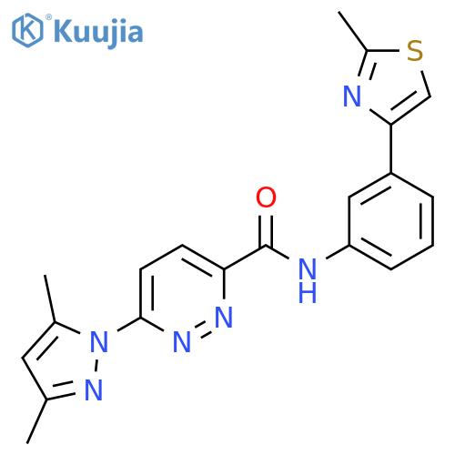 6-(3,5-dimethyl-1H-pyrazol-1-yl)-N-3-(2-methyl-1,3-thiazol-4-yl)phenylpyridazine-3-carboxamide structure