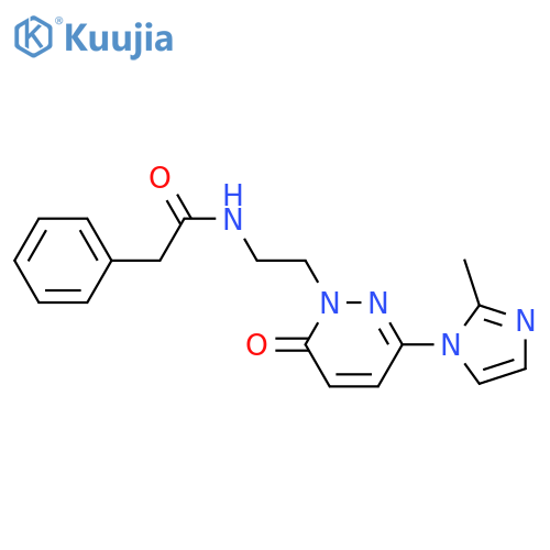 N-{2-3-(2-methyl-1H-imidazol-1-yl)-6-oxo-1,6-dihydropyridazin-1-ylethyl}-2-phenylacetamide structure