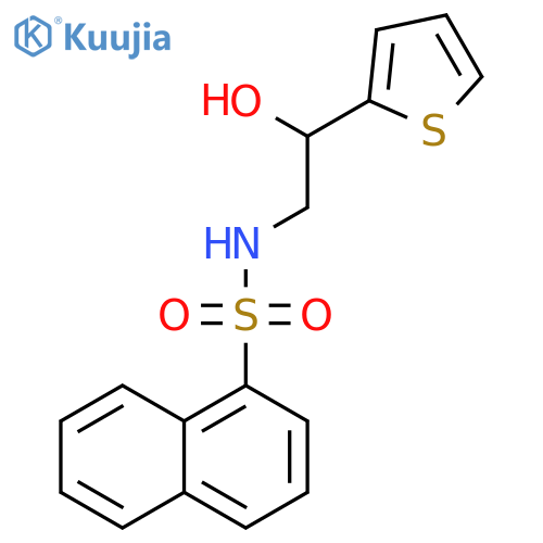N-2-hydroxy-2-(thiophen-2-yl)ethylnaphthalene-1-sulfonamide structure