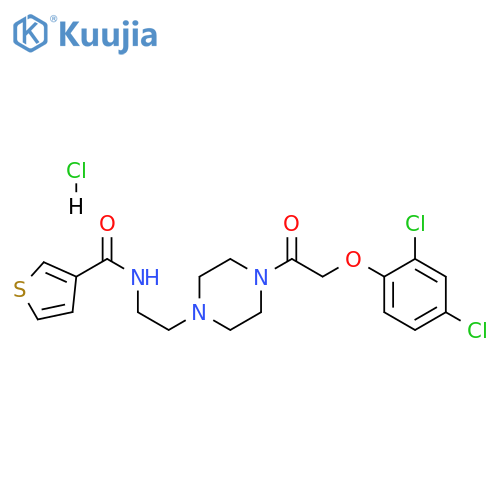 N-(2-{4-2-(2,4-dichlorophenoxy)acetylpiperazin-1-yl}ethyl)thiophene-3-carboxamide hydrochloride structure