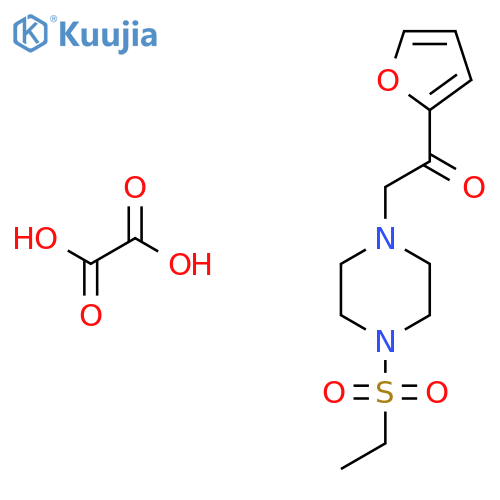 2-4-(ethanesulfonyl)piperazin-1-yl-1-(furan-2-yl)ethan-1-one; oxalic acid structure