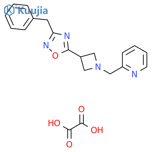2-{3-(3-benzyl-1,2,4-oxadiazol-5-yl)azetidin-1-ylmethyl}pyridine; oxalic acid structure