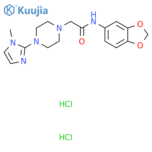 N-(2H-1,3-benzodioxol-5-yl)-2-4-(1-methyl-1H-imidazol-2-yl)piperazin-1-ylacetamide dihydrochloride structure