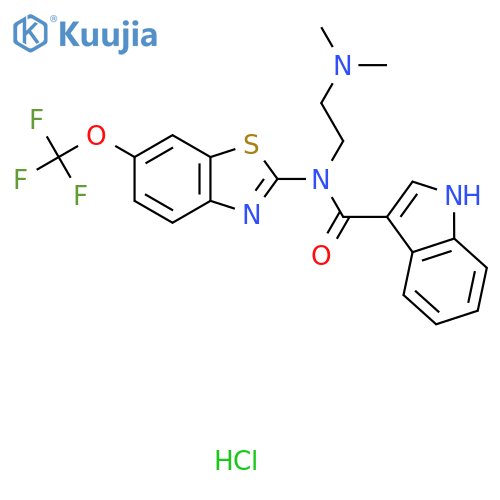 N-2-(dimethylamino)ethyl-N-6-(trifluoromethoxy)-1,3-benzothiazol-2-yl-1H-indole-3-carboxamide hydrochloride structure
