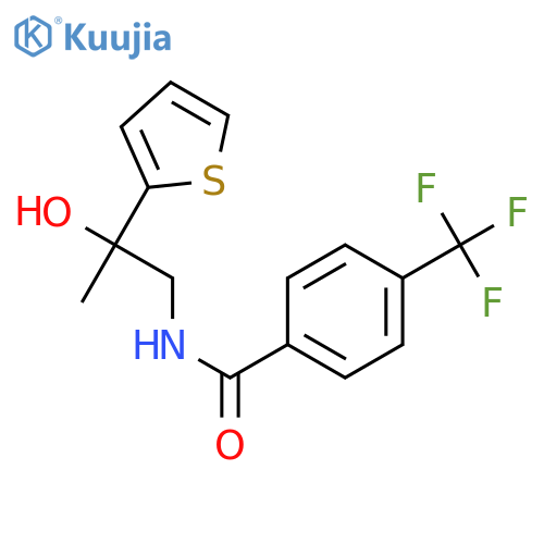N-2-hydroxy-2-(thiophen-2-yl)propyl-4-(trifluoromethyl)benzamide structure