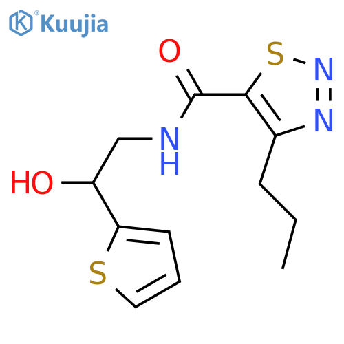 N-[2-hydroxy-2-(thiophen-2-yl)ethyl]-4-propyl-1,2,3-thiadiazole-5-carboxamide structure