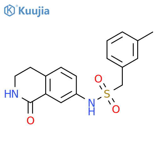 1-(3-methylphenyl)-N-(1-oxo-1,2,3,4-tetrahydroisoquinolin-7-yl)methanesulfonamide structure