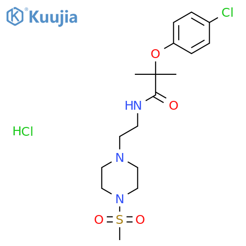 2-(4-chlorophenoxy)-N-2-(4-methanesulfonylpiperazin-1-yl)ethyl-2-methylpropanamide hydrochloride structure