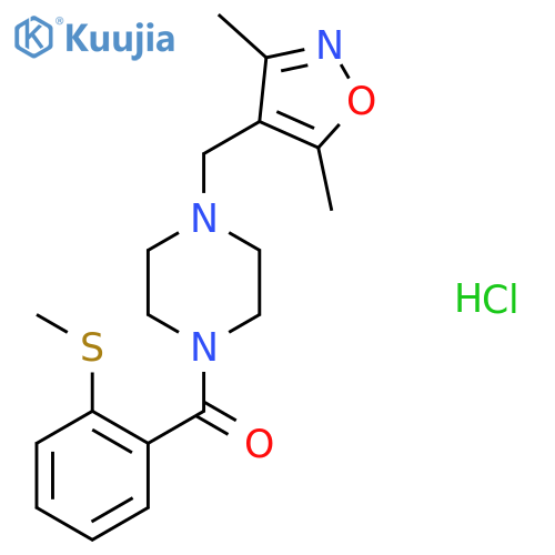 1-(3,5-dimethyl-1,2-oxazol-4-yl)methyl-4-2-(methylsulfanyl)benzoylpiperazine hydrochloride structure