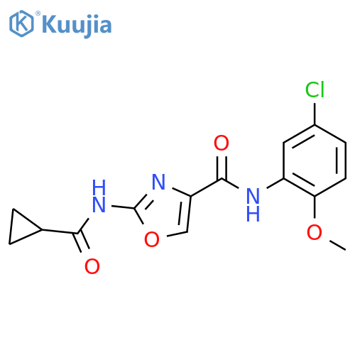 N-(5-chloro-2-methoxyphenyl)-2-cyclopropaneamido-1,3-oxazole-4-carboxamide structure