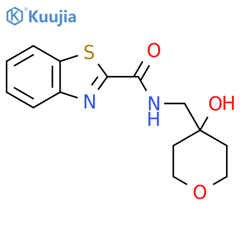 N-((4-Hydroxytetrahydro-2H-pyran-4-yl)methyl)benzo[d]thiazole-2-carboxamide structure