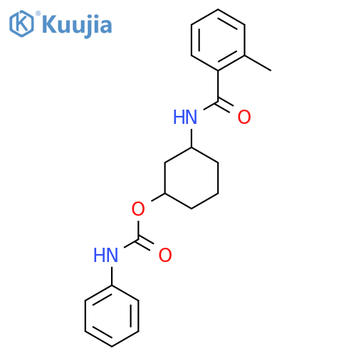 3-(2-methylbenzamido)cyclohexyl N-phenylcarbamate structure