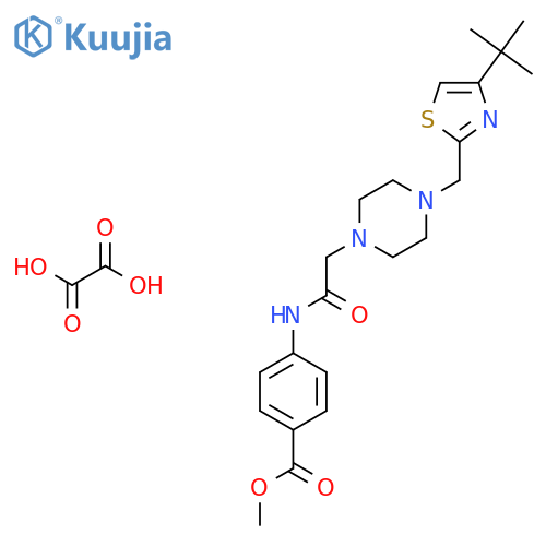 methyl 4-(2-{4-(4-tert-butyl-1,3-thiazol-2-yl)methylpiperazin-1-yl}acetamido)benzoate; oxalic acid structure