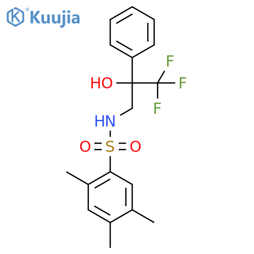 2,4,5-trimethyl-N-(3,3,3-trifluoro-2-hydroxy-2-phenylpropyl)benzene-1-sulfonamide structure