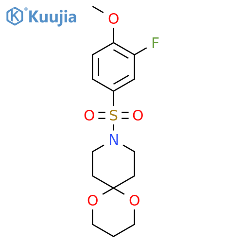 9-(3-fluoro-4-methoxybenzenesulfonyl)-1,5-dioxa-9-azaspiro5.5undecane structure