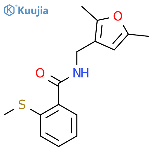 N-(2,5-dimethylfuran-3-yl)methyl-2-(methylsulfanyl)benzamide structure