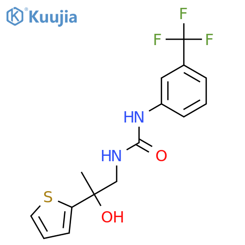3-2-hydroxy-2-(thiophen-2-yl)propyl-1-3-(trifluoromethyl)phenylurea structure