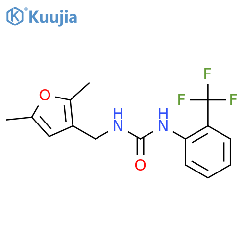 3-[(2,5-dimethylfuran-3-yl)methyl]-1-[2-(trifluoromethyl)phenyl]urea structure