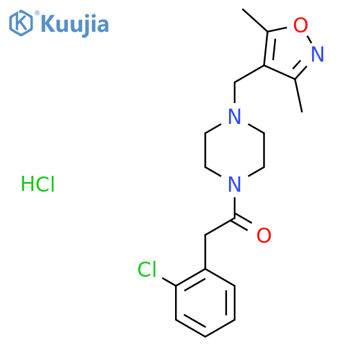 2-(2-chlorophenyl)-1-{4-(3,5-dimethyl-1,2-oxazol-4-yl)methylpiperazin-1-yl}ethan-1-one hydrochloride structure