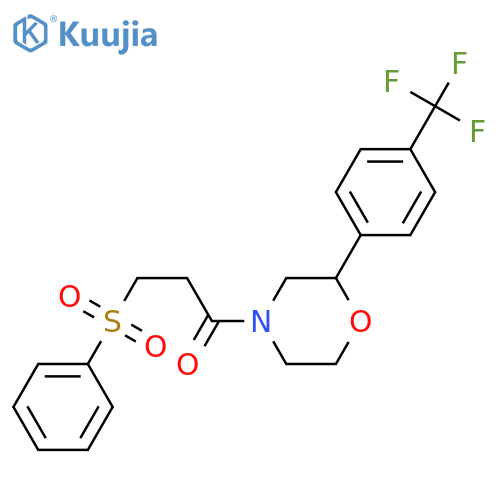 3-(benzenesulfonyl)-1-{2-[4-(trifluoromethyl)phenyl]morpholin-4-yl}propan-1-one structure