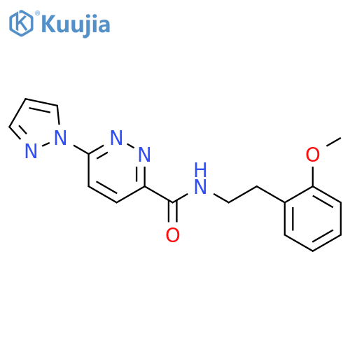 N-2-(2-methoxyphenyl)ethyl-6-(1H-pyrazol-1-yl)pyridazine-3-carboxamide structure