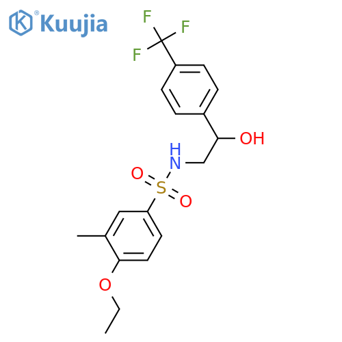 4-ethoxy-N-{2-hydroxy-2-4-(trifluoromethyl)phenylethyl}-3-methylbenzene-1-sulfonamide structure