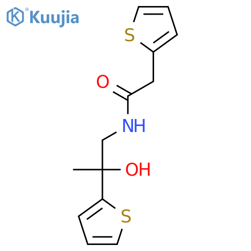 N-2-hydroxy-2-(thiophen-2-yl)propyl-2-(thiophen-2-yl)acetamide structure