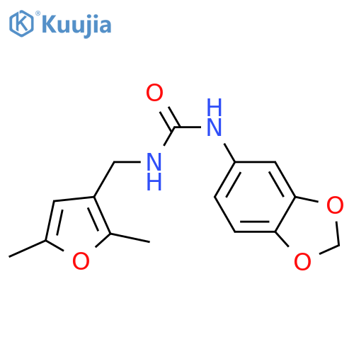 1-(2H-1,3-benzodioxol-5-yl)-3-[(2,5-dimethylfuran-3-yl)methyl]urea structure