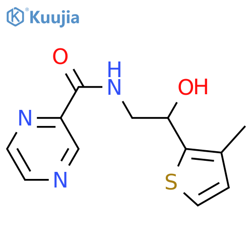 N-2-hydroxy-2-(3-methylthiophen-2-yl)ethylpyrazine-2-carboxamide structure