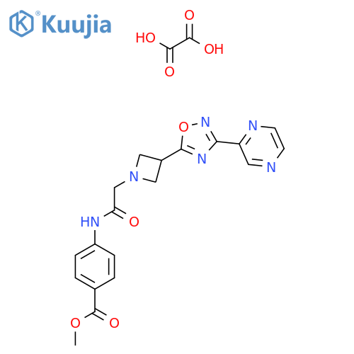 methyl 4-(2-{3-3-(pyrazin-2-yl)-1,2,4-oxadiazol-5-ylazetidin-1-yl}acetamido)benzoate; oxalic acid structure