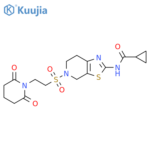N-{5-[2-(2,6-dioxopiperidin-1-yl)ethanesulfonyl]-4H,5H,6H,7H-[1,3]thiazolo[5,4-c]pyridin-2-yl}cyclopropanecarboxamide structure