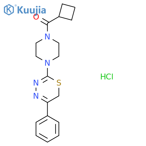 2-(4-cyclobutanecarbonylpiperazin-1-yl)-5-phenyl-6H-1,3,4-thiadiazine hydrochloride structure