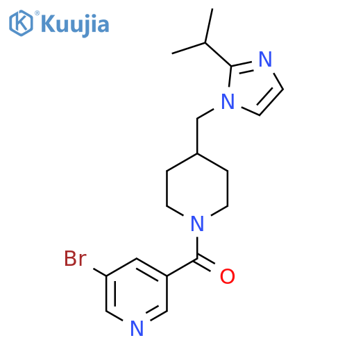 3-bromo-5-(4-{2-(propan-2-yl)-1H-imidazol-1-ylmethyl}piperidine-1-carbonyl)pyridine structure