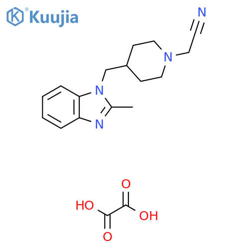 2-{4-(2-methyl-1H-1,3-benzodiazol-1-yl)methylpiperidin-1-yl}acetonitrile; oxalic acid structure
