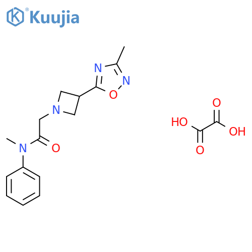 N-methyl-2-3-(3-methyl-1,2,4-oxadiazol-5-yl)azetidin-1-yl-N-phenylacetamide; oxalic acid structure