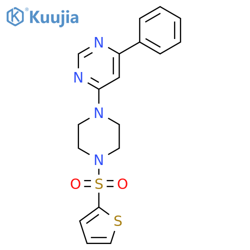 4-phenyl-6-4-(thiophene-2-sulfonyl)piperazin-1-ylpyrimidine structure