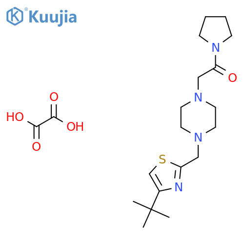 2-{4-(4-tert-butyl-1,3-thiazol-2-yl)methylpiperazin-1-yl}-1-(pyrrolidin-1-yl)ethan-1-one; oxalic acid structure