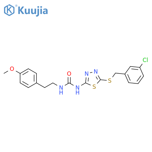 3-(5-{[(3-chlorophenyl)methyl]sulfanyl}-1,3,4-thiadiazol-2-yl)-1-[2-(4-methoxyphenyl)ethyl]urea structure