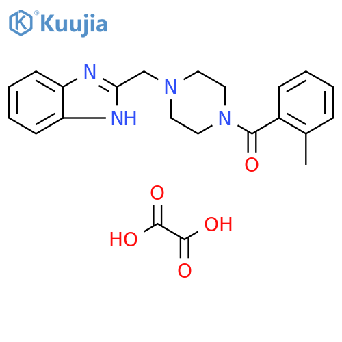 2-{4-(2-methylbenzoyl)piperazin-1-ylmethyl}-1H-1,3-benzodiazole; oxalic acid structure